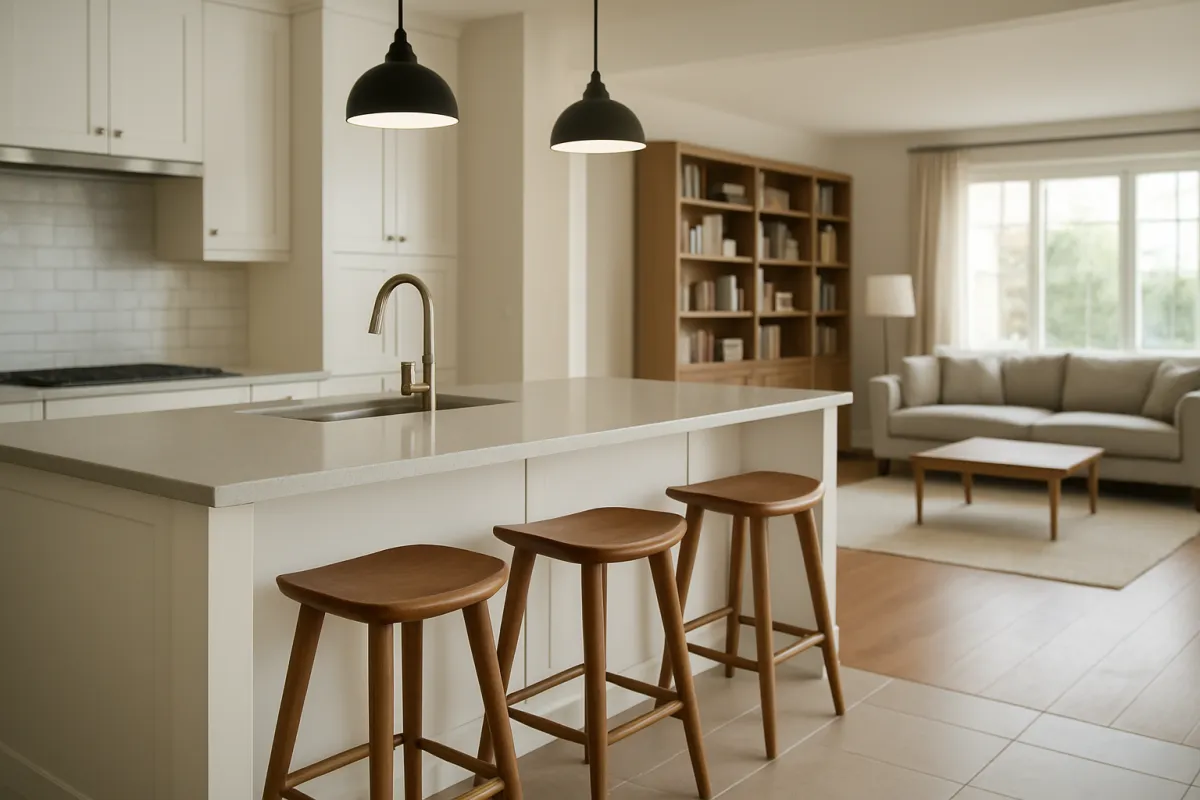 Cucina open space: come separare senza muri, tra isole, pavimenti e luce